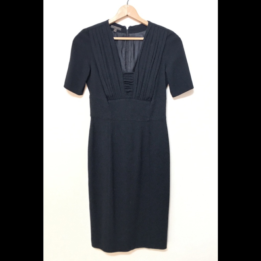 BURBERRY 100% virgin wool midi dress
